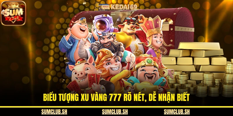 Biểu tượng xu vàng 777 rõ nét, dễ nhận biết