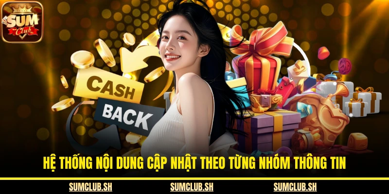 Hệ thống nội dung cập nhật theo từng nhóm thông tin